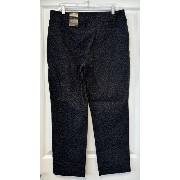 JM Collection Womens Printed Pull-On Slim Leg Pants Tummy Control L Short - Picture 2 of 5